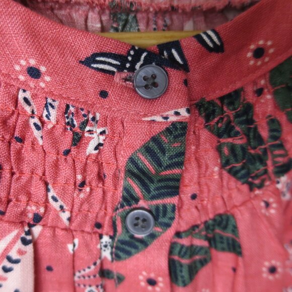 Boden Smocked Linen Shirt Dress Size 16 - Picture 6 of 10